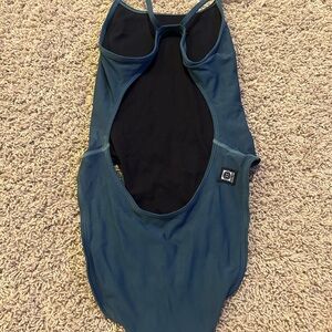 Women training Teal Open-Back One-Piece Swimsuit